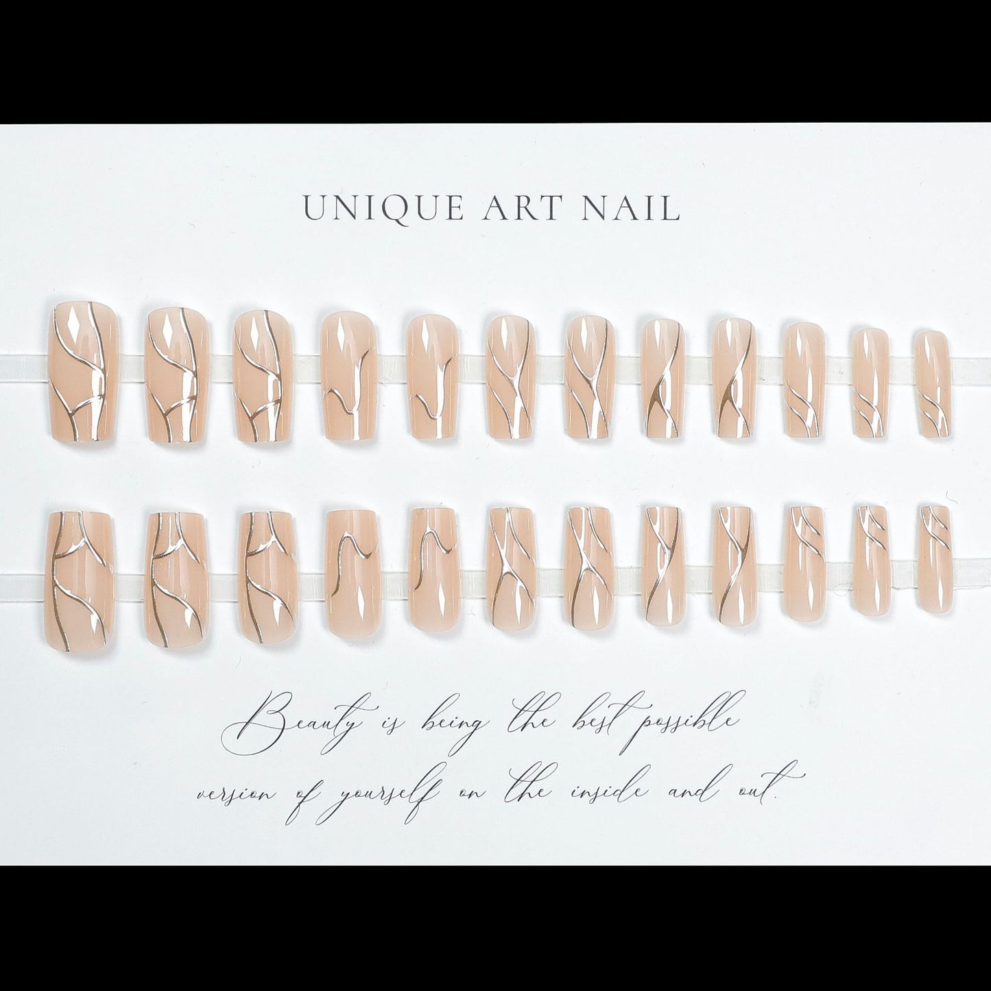 24pcs Line Spicy Girl Cool Style Press On Nails