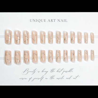 24pcs Line Spicy Girl Cool Style Press On Nails