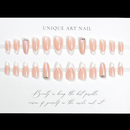 24Pcs Foreign Trade Fake Nail Press On Nails Solid Color French Removable Nail Flakes Simple Nail Flakes Nail Patch