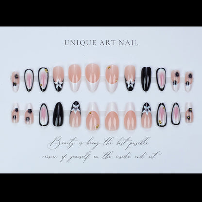 24Pcs 3D water droplet wearable nail plate flower repeatable nail art fake nail French Press On Nails nail plate