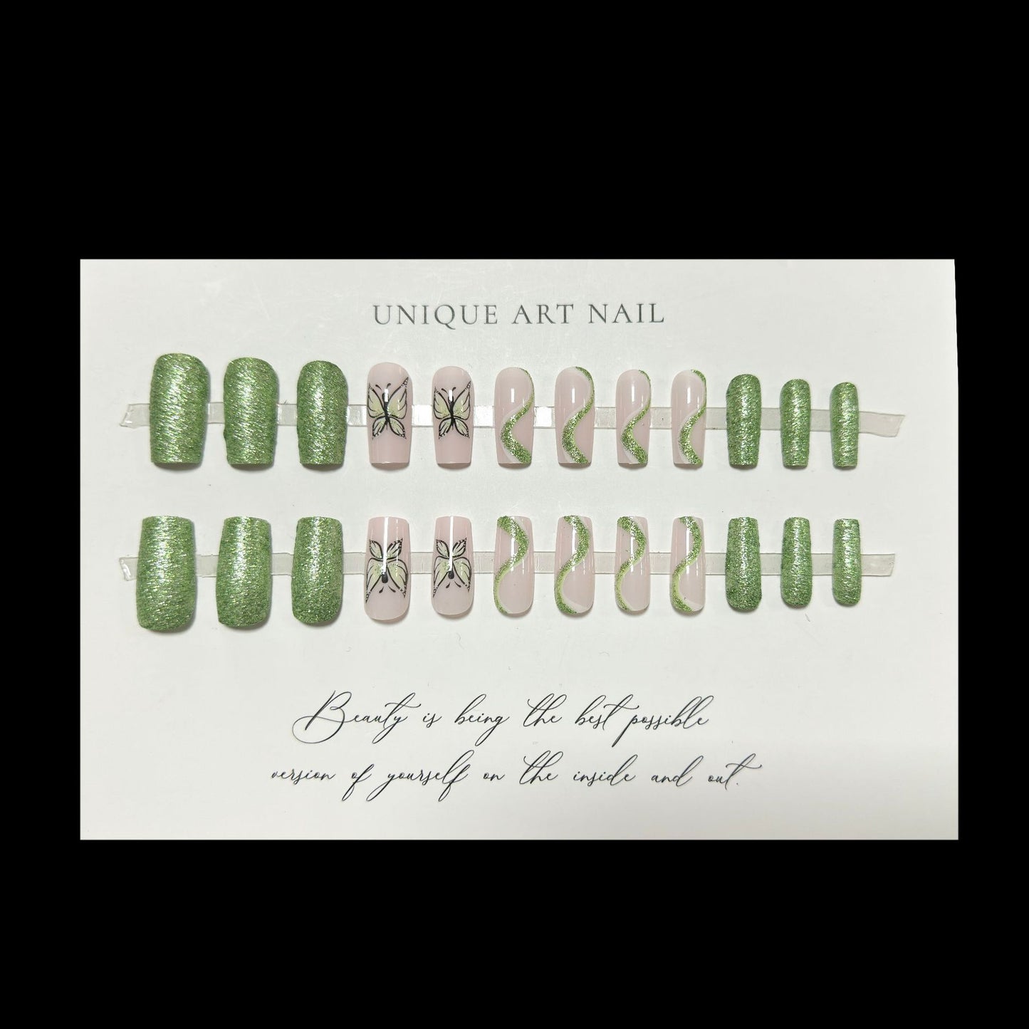 24pcs Halloween False Nails Wearable French Long Fake Nails