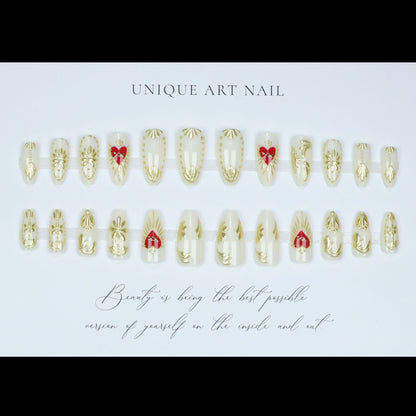 24Pcs Simple French Nails Art Tips Fake Nails 3D Design Wear