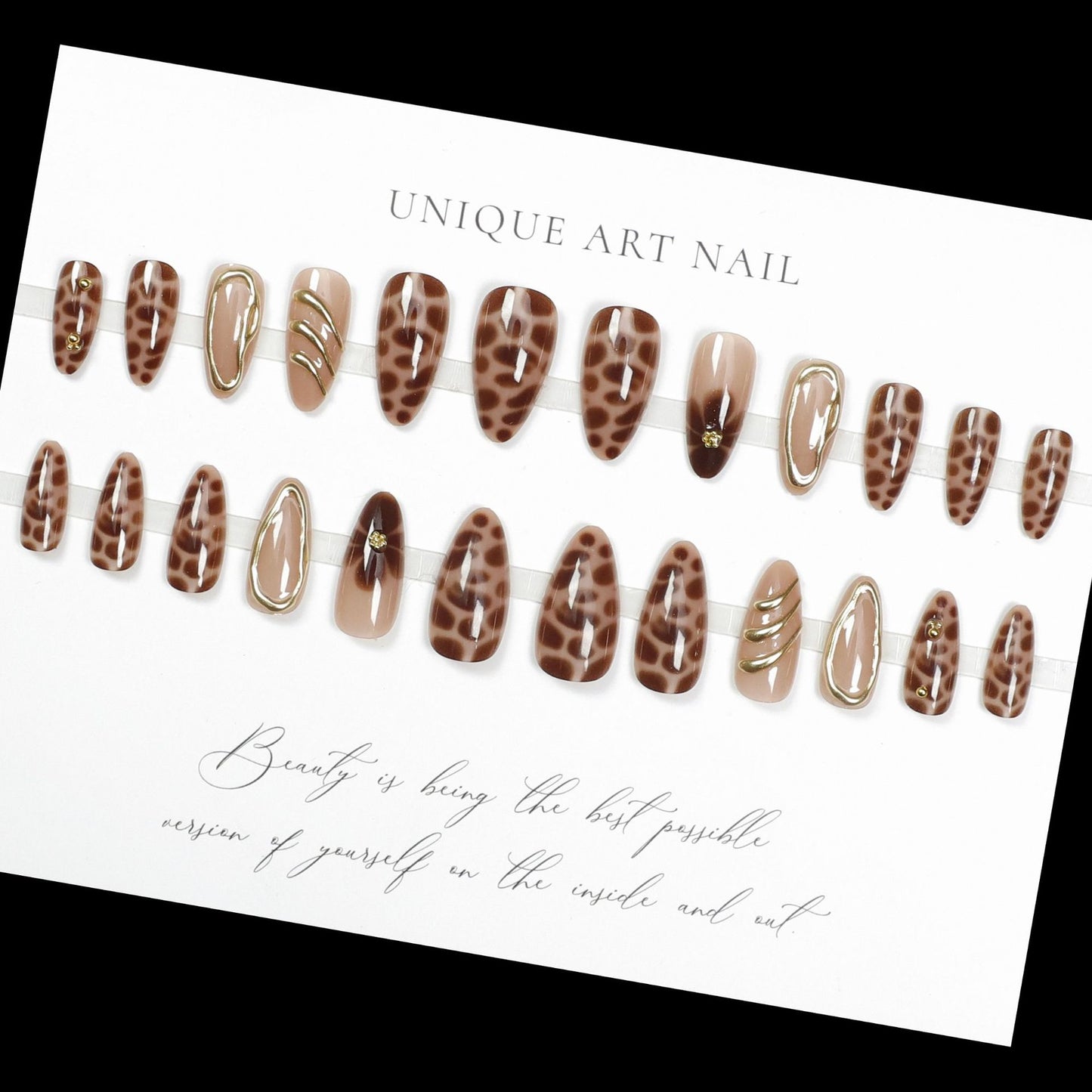 24Pcs False Nails Spicy Girl Silver Bow with Diamond Fake Na