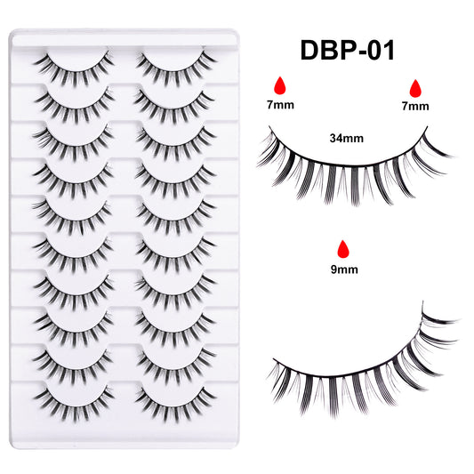 10 pairs of demon manga fake eyelashes, naturally soft and fine, simulated makeup, thick eyelashes, Barbie big eyes