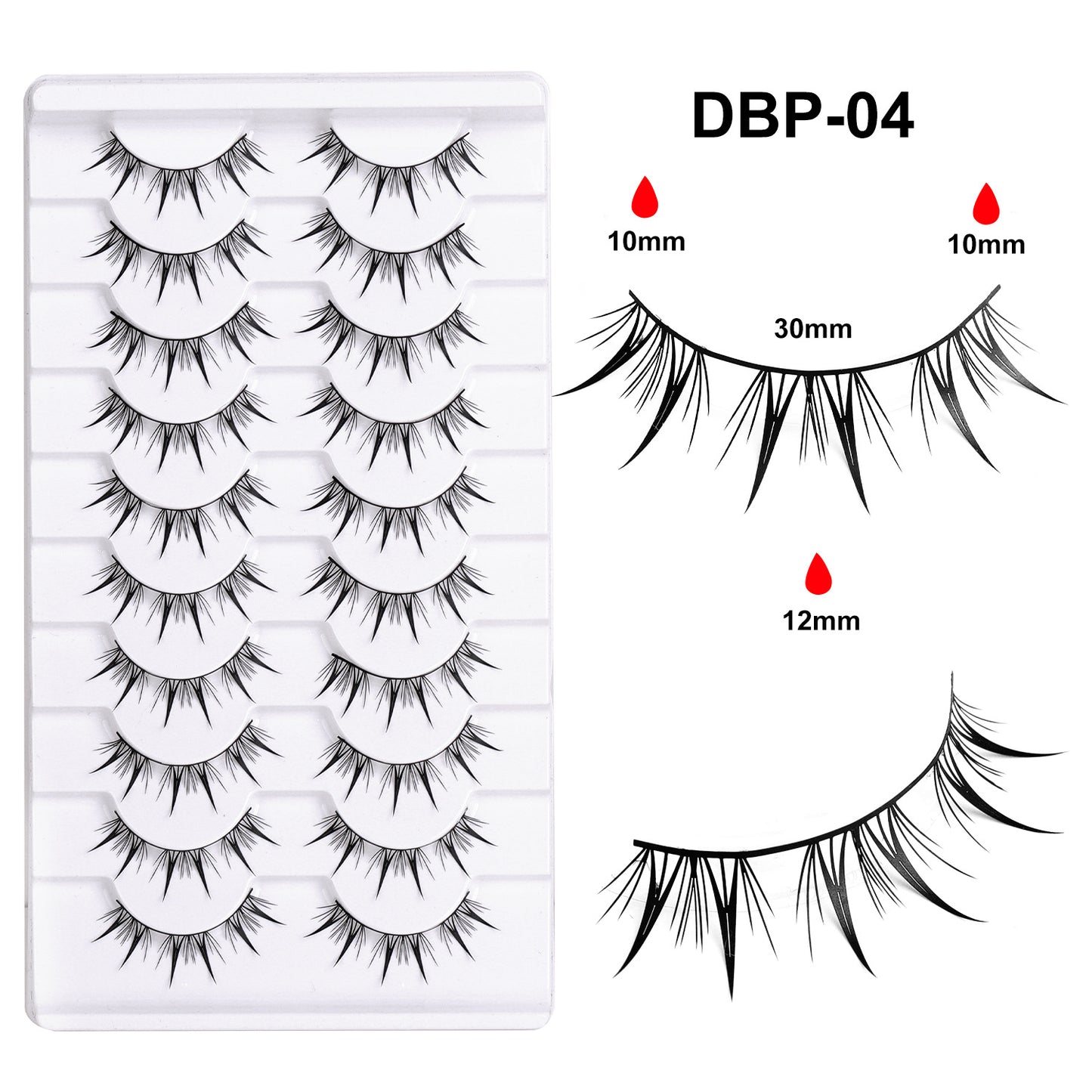 10 pairs of light Thai makeup, spicy girl, thick eyelashes, mixed race cosplay, manga eyelashes, Thai style, little devil, natural three-dimensional design
