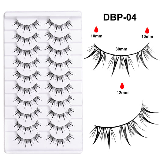 10 pairs of light Thai makeup, spicy girl, thick eyelashes, mixed race cosplay, manga eyelashes, Thai style, little devil, natural three-dimensional design