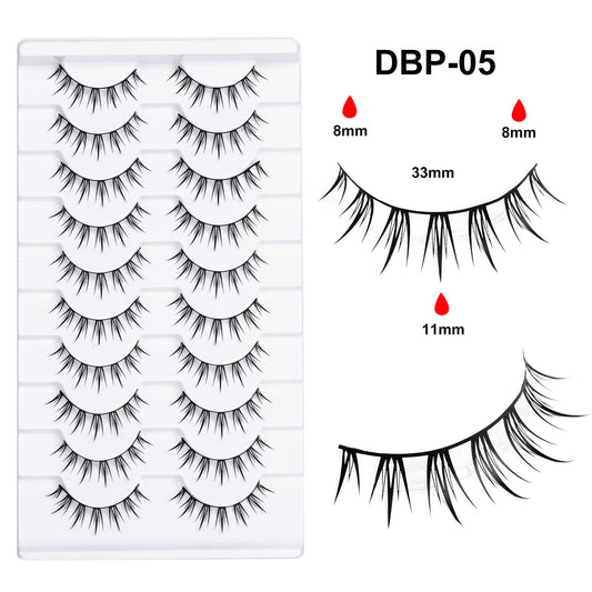 10 pairs of Little Devil Barbie Eyelash Manga Eyelash Thick Devil cosplay False Eyelash Natural European and American