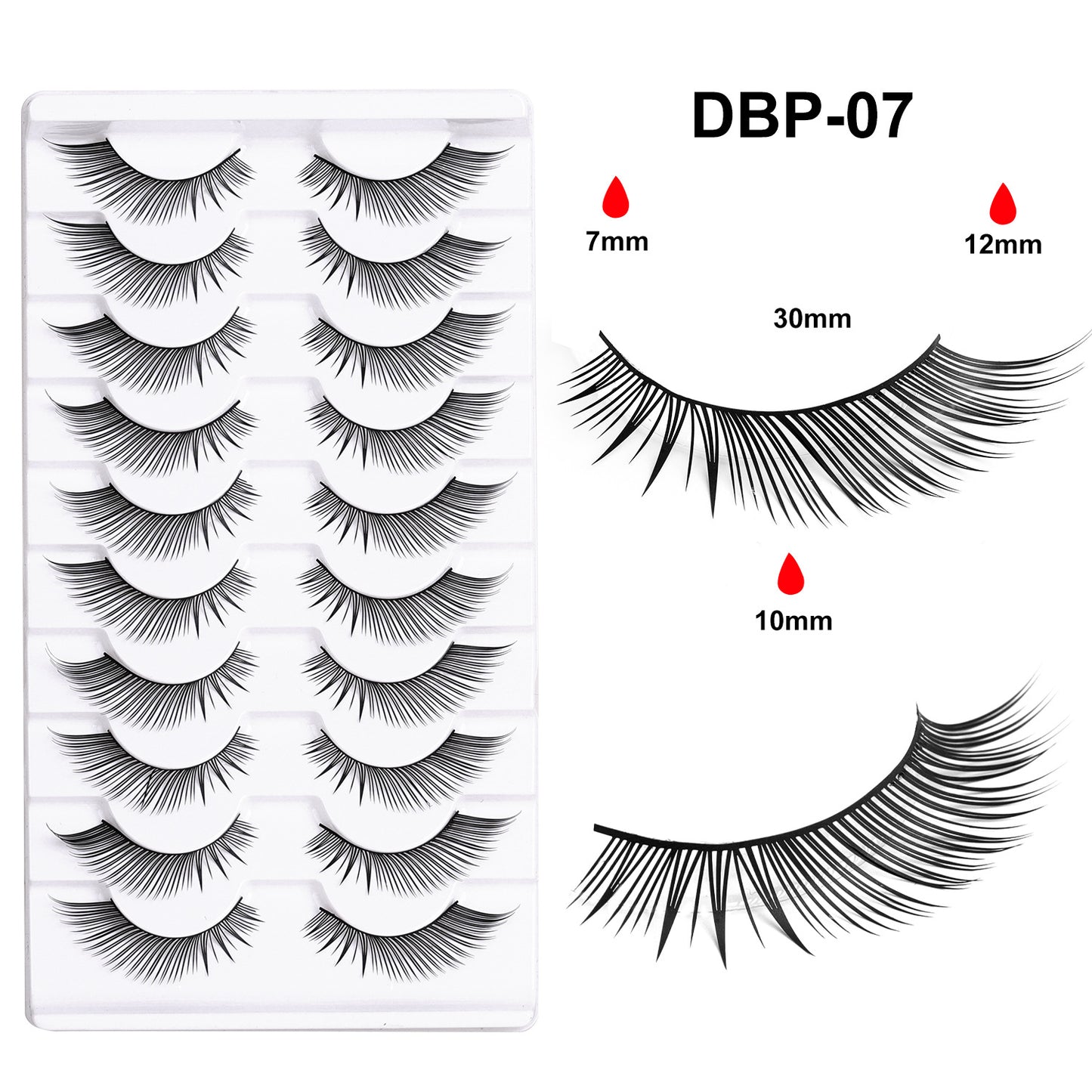 10 pairs of natural simulation thick female sunflower eyelash stickers with fake eyelashes, reusable self-adhesive one-piece fake eyelashes