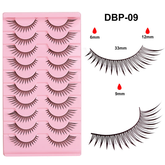 10 Pair Moon Princess Little Devil Upgraded Manga Fake Eyelash Natural Simulation Whole One Piece Hair Transparent Soft Meme