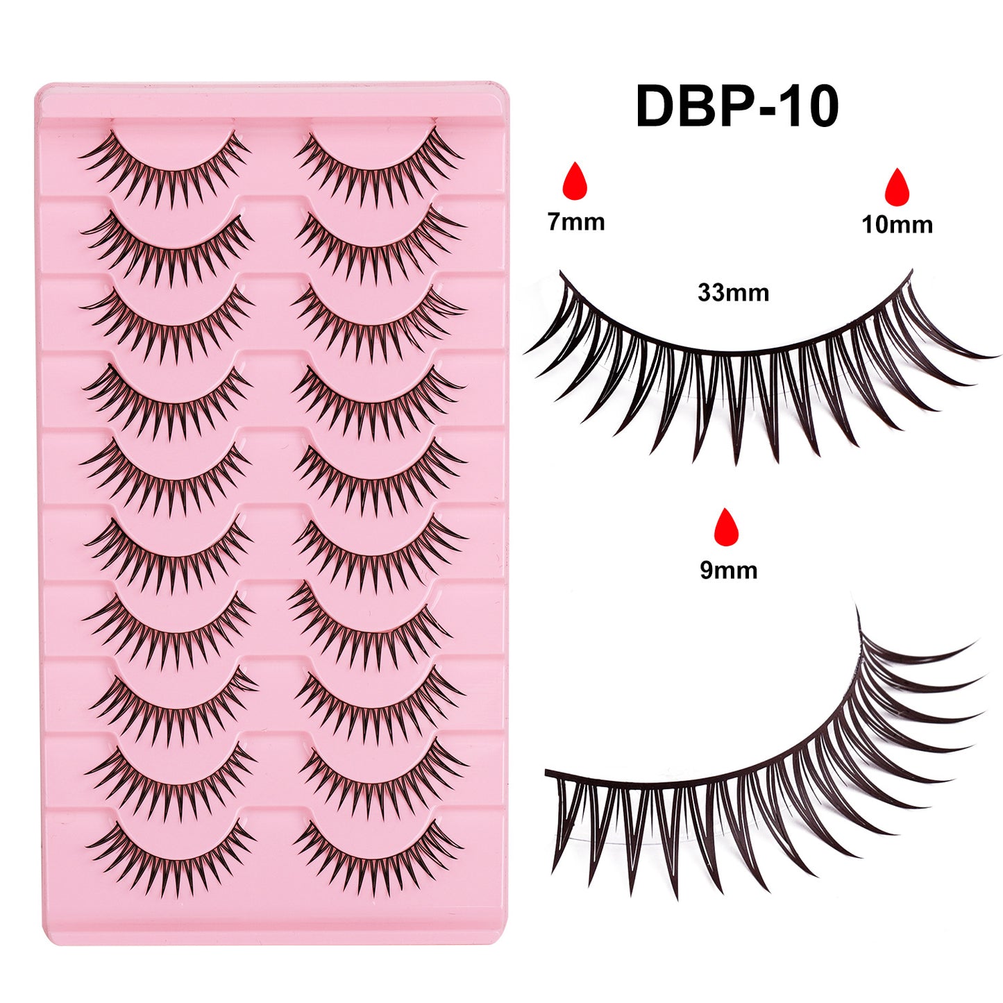 10 Pair Set Natural Little Devil Eyelash Cotton Thread Fine Stem Soft False Eyelash Bridal Makeup Big Eyes Barbie Simulated Eyelash