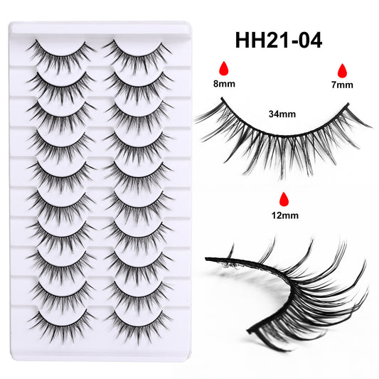 10 pairs of Little Devil Barbie Eyelash Manga Eyelash Fairy Thick Devil cosplay False Eyelash Natural European and American