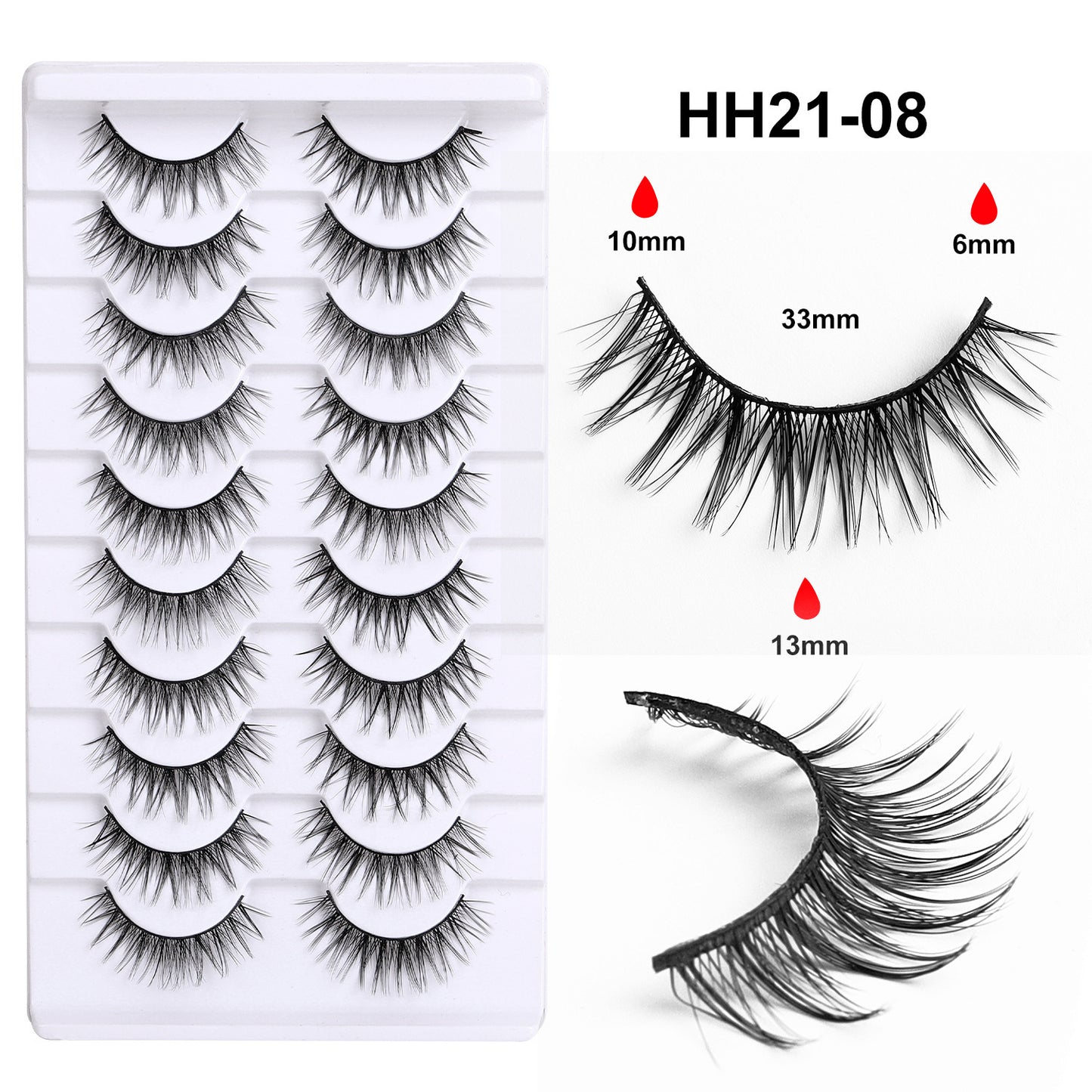 10 pairs of small demon fake eyelashes cosplay thick Barbie cute girl upper eyelashes female natural simulation cotton thread hard meme fairy